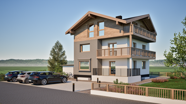 Visualisierung des neuen Ferienhauses Tobhart Living in Dorfgastein