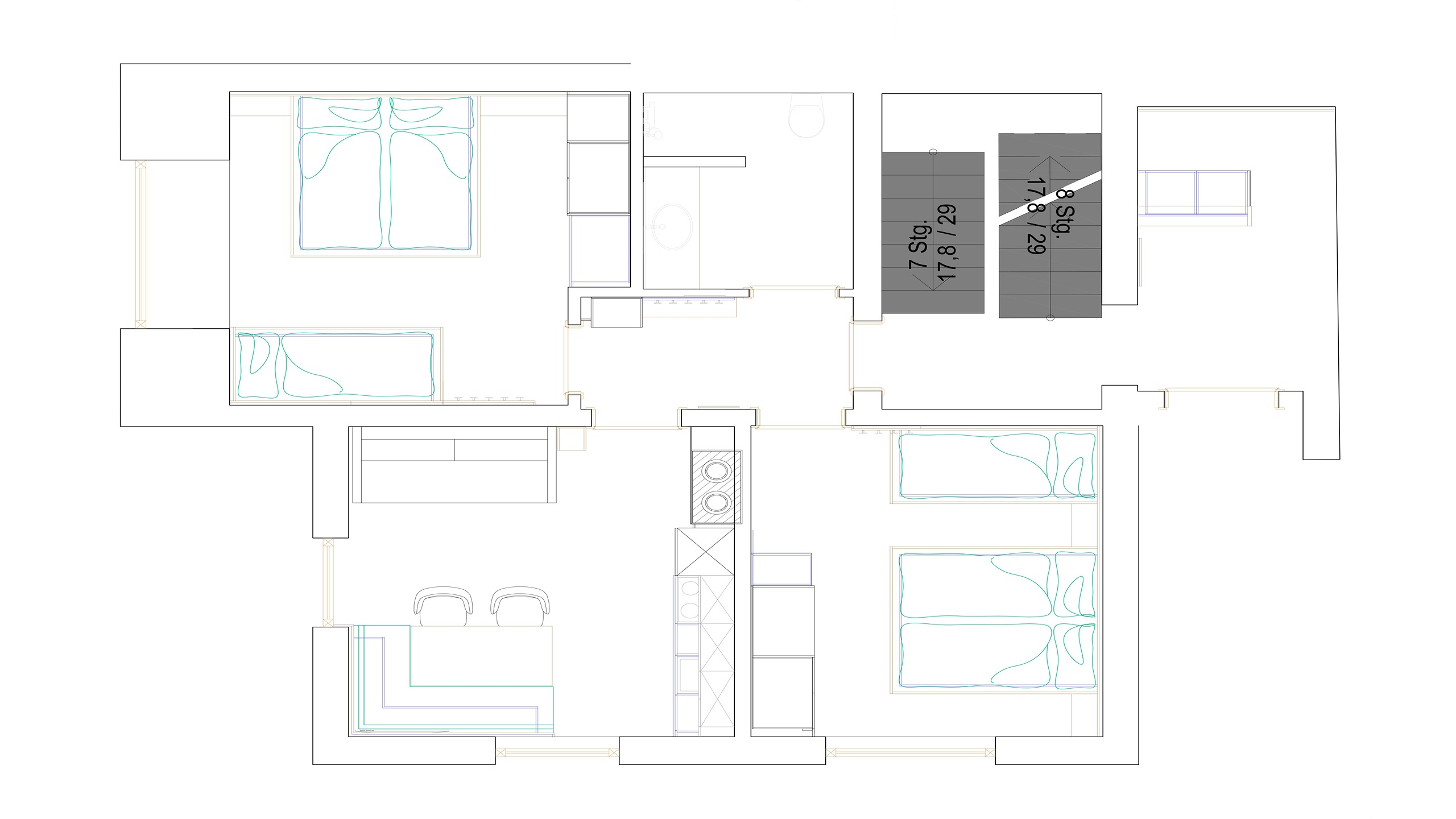 Grundriss von Tobhart Living Flat one