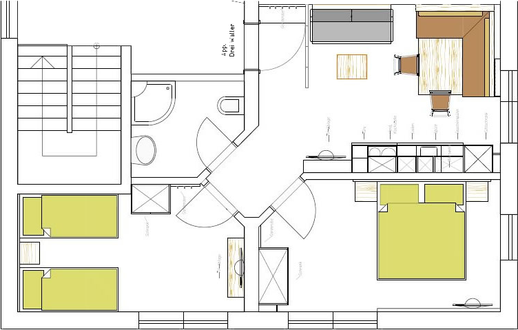 Grundriss der Ferienwohnung Drei Waller