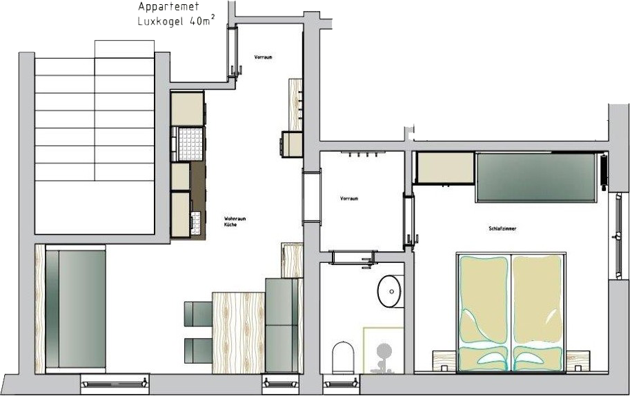 Grundriss der Ferienwohnung Luxkogel