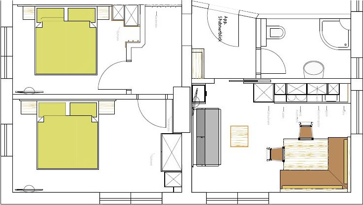 Grundriss der Ferienwohnung Stubnerblick