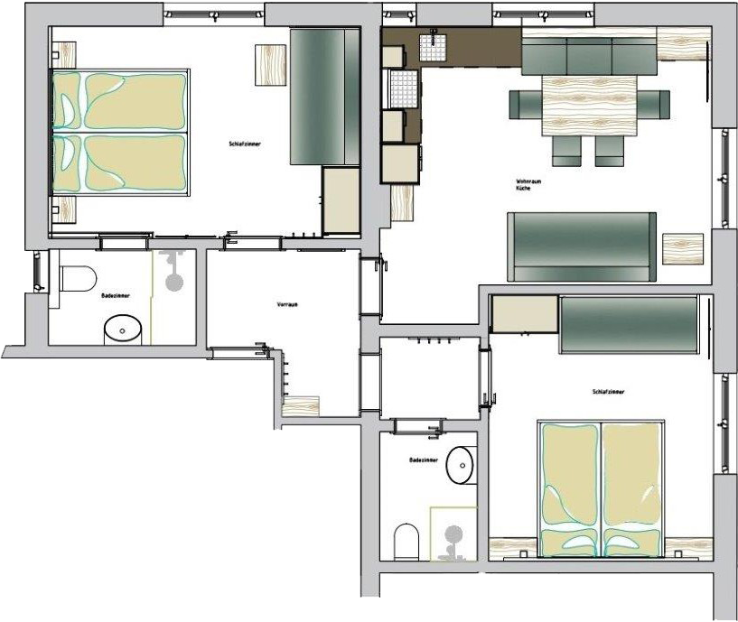 Grundriss der Ferienwohnung Kieserl