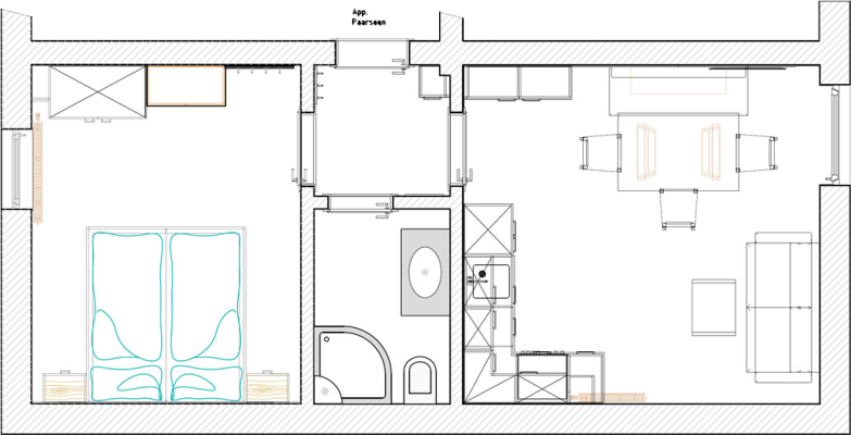 Grundriss der Ferienwohnung Paarseen